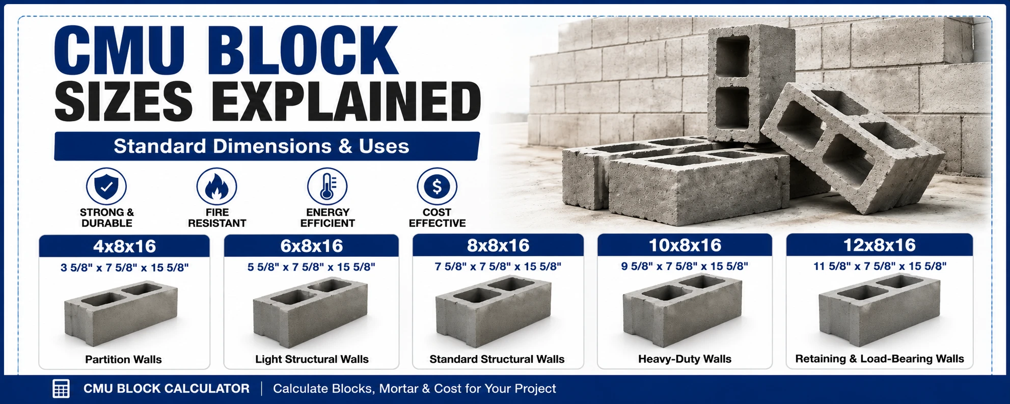 CMU Block Sizes Explained: Standard Dimensions and Uses