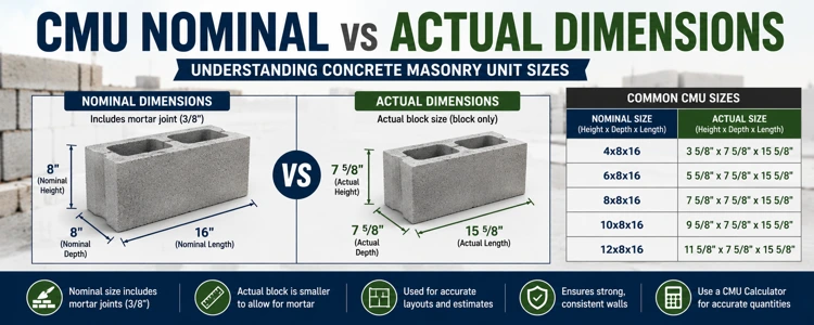 CMU Nominal vs Actual Dimensions: What’s the Difference?