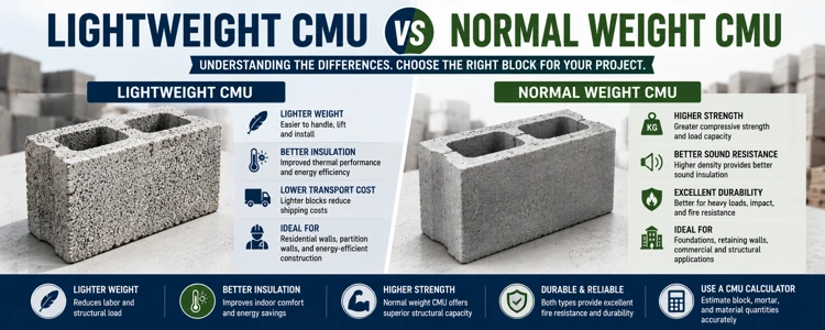 Lightweight vs Normal Weight CMU: What’s the Difference?
