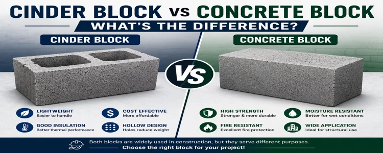 Cinder Block vs Concrete Block: What’s the Difference?