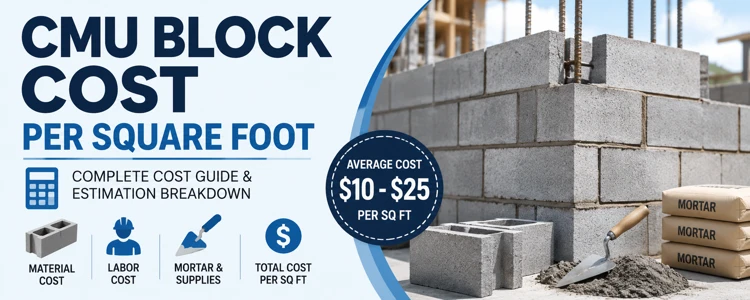 CMU Block Cost Per Square Foot