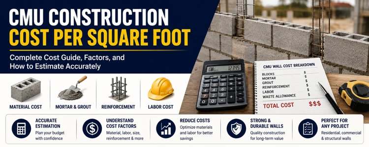 CMU Construction Cost Per Square Foot