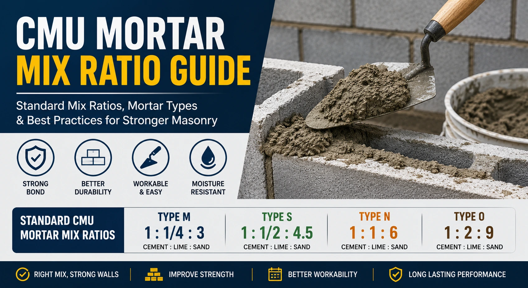 CMU Mortar Mix Ratio Guide