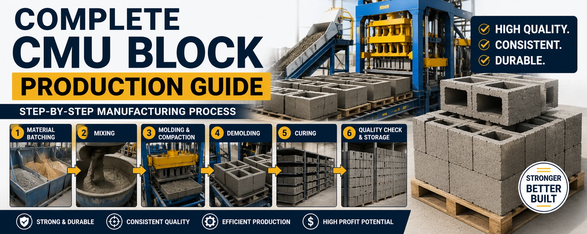 Complete CMU Block Production Guide: Step-by-Step Manufacturing Process