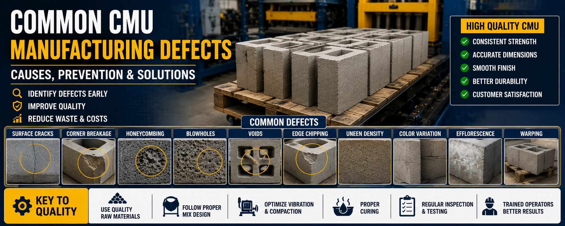 Common CMU Manufacturing Defects: Causes, Prevention & Solutions