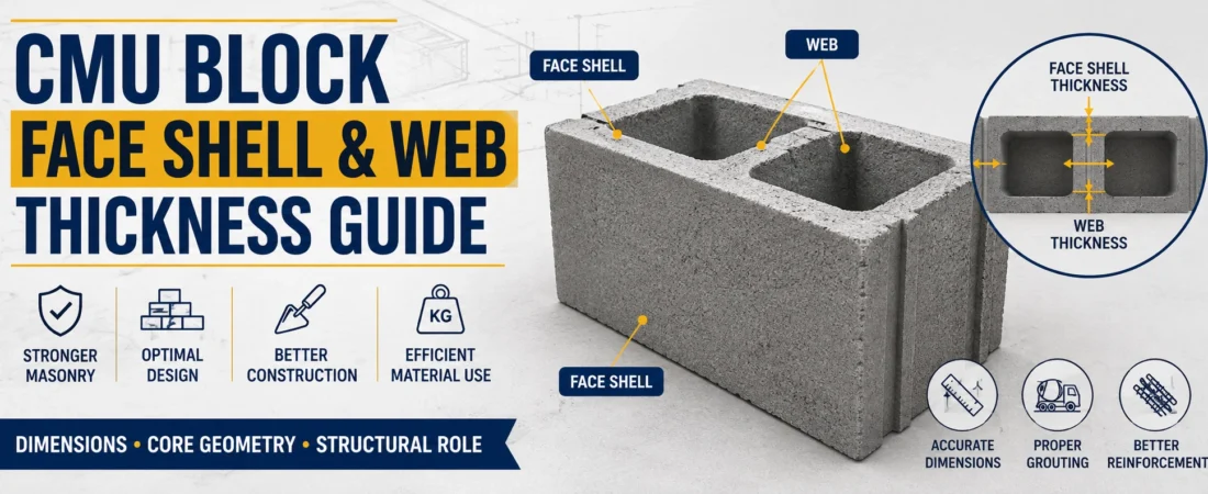CMU Block Face Shell & Web Thickness Guide: Dimensions, Types & Structural Role